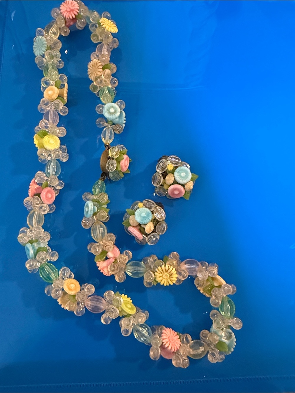 Vintage 1950 west Germany floral jewelry set